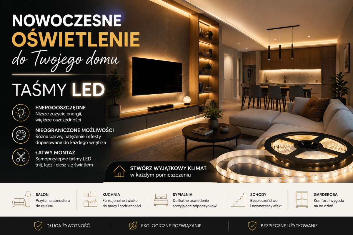 Nowoczesne oświetlenie do Twojego domu. Taśmy LED SMD - rodzaje i właściwości